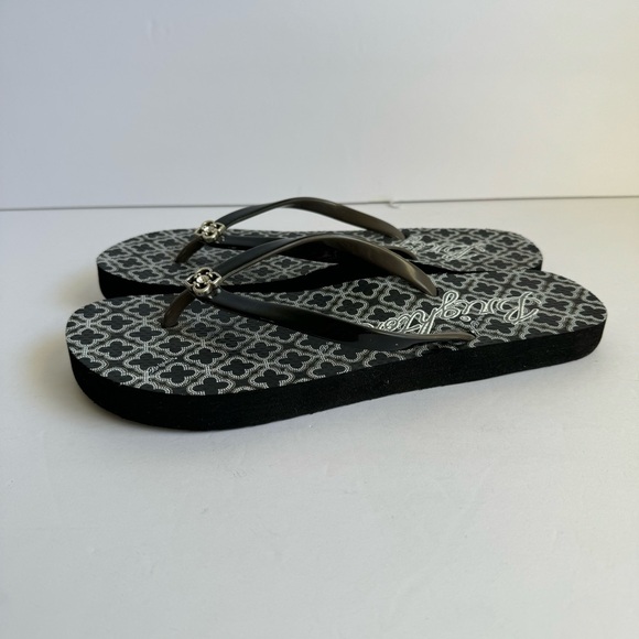 Brighton Flip Flops Thong Sandals Black & White Summer Shoes EUC Womens 8 - Picture 5 of 9